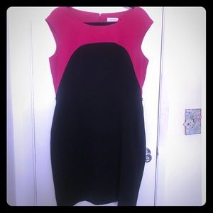 Calvin Klein pink and black dress